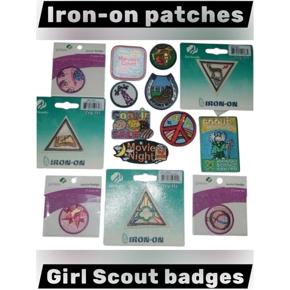 Get Excited Girl Scouts Iron-On Badge Badges Various - Multicolor